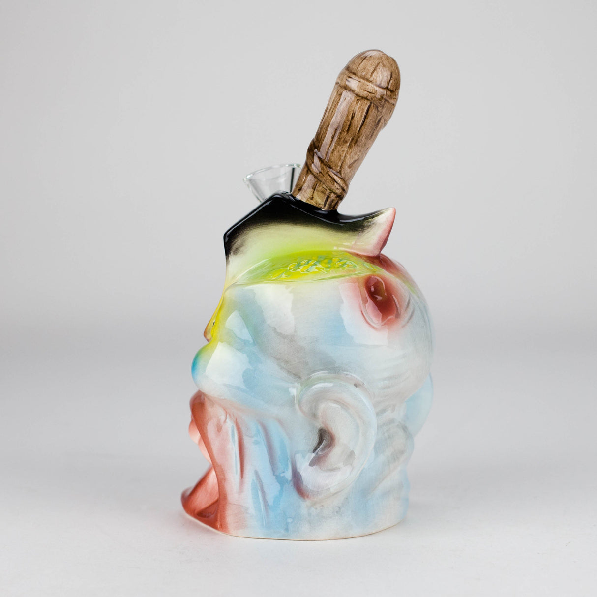 8" Vintage Dead Face Ceramic Bong – Horror-Inspired Smoking Art [ES094WP] Ceramic Bong Canadian Distributor