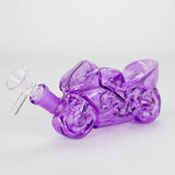 7″ Purple Heavy Bike Soft Glass Bong [TX217] Glass Bong Canadian Distributor