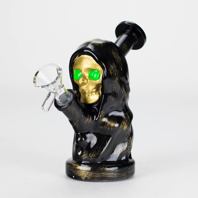6″ Black Skull Soft Glass Bong [XY008] Glass Bong Canadian Distributor
