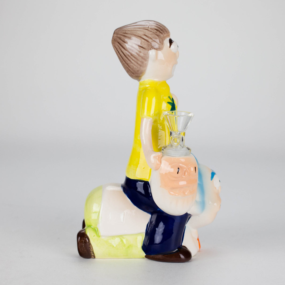 8″ Cartoon Duo Adventure Ceramic Bong – Whimsical Vintage Collection [ES082WP] Ceramic Bong Canadian Distributor