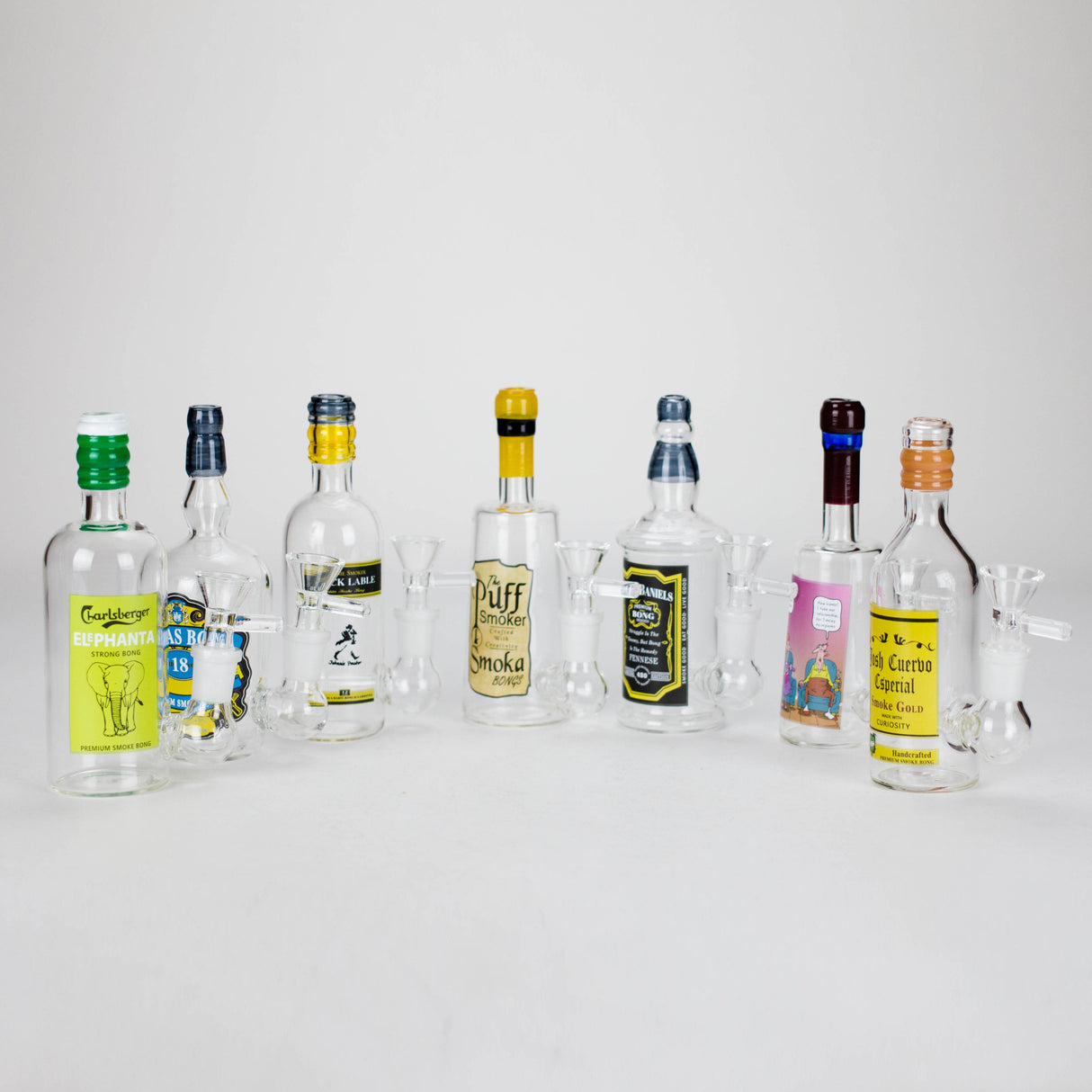 6″ Wine Bottle Design Glass Bong [G0923045] Glass Bong Canadian Distributor