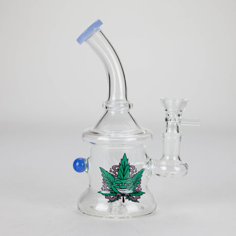 6.5″ Cartoon PrintGlass Bong [F230829-1E] Glass Bong Canadian Distributor Milk Blue (Sticker 5)
