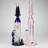 17" Enchanted Forest Glass Bong – Stemless Recycler with 14mm Bowl Joint Glass Bong RMG WHOLESALE