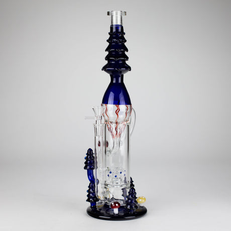 17" Enchanted Forest Glass Bong – Stemless Recycler with 14mm Bowl Joint Glass Bong RMG WHOLESALE