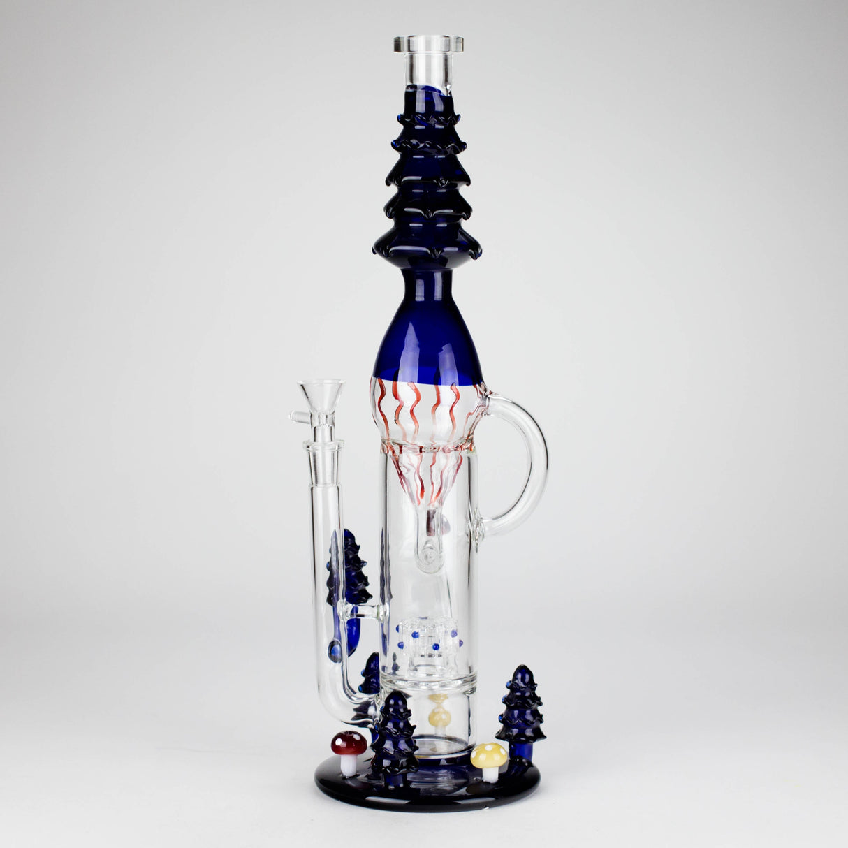 17" Enchanted Forest Glass Bong – Stemless Recycler with 14mm Bowl Joint Glass Bong RMG WHOLESALE