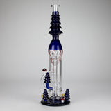 17" Enchanted Forest Glass Bong – Stemless Recycler with 14mm Bowl Joint Glass Bong RMG WHOLESALE