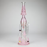17" Enchanted Forest Glass Bong – Stemless Recycler with 14mm Bowl Joint Glass Bong RMG WHOLESALE Pink