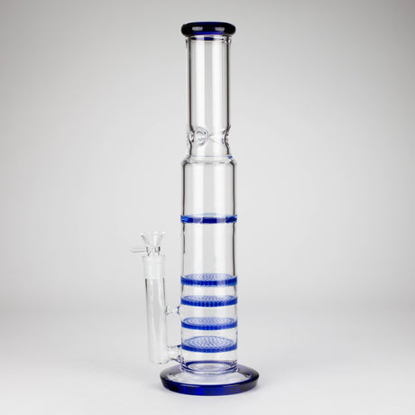 17" Blue Honeycomb Cycler Glass Bong – 4 Honeycomb Diffusers Glass Bong RMG WHOLESALE