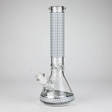 15" Grid Pattern Beaker Bong – Glow in the Dark Glass Bong RMG WHOLESALE