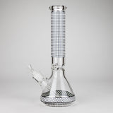 15" Grid Pattern Beaker Bong – Glow in the Dark Glass Bong RMG WHOLESALE