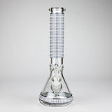 15" Grid Pattern Beaker Bong – Glow in the Dark Glass Bong RMG WHOLESALE