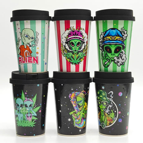 Coffee Cup Bong with ceramic bowl - Assorted Design [SP1061P-A] Resin · Silicone · Plastic Bong Super Supplys Inc