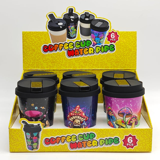 Coffee Cup Bong with ceramic bowl - Assorted Design [SP1061P-M] Resin · Silicone · Plastic Bong Super Supplys Inc