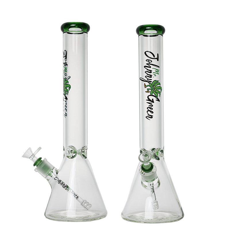 Johnny Green | 16″ 9mm Beaker with Elephant Joint and Grid Percolator Slide – Green (MJG-003) Glass Bong Canadian Distributor