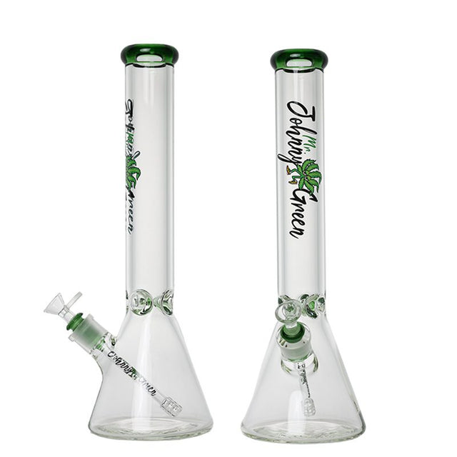 Johnny Green | 16″ 9mm Beaker with Elephant Joint and Grid Percolator Slide – Green (MJG-003) Glass Bong Canadian Distributor