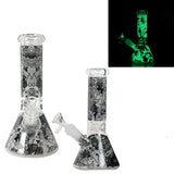 8″Glow In The Dark Glass bong – Assorted (CDGlOW-001-15)-Box of 15 Glass Bong Canadian Distributor