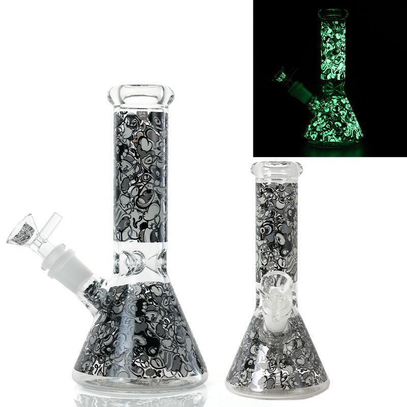 8″Glow In The Dark Glass bong – Assorted (CDGlOW-001-15)-Box of 15 Glass Bong Canadian Distributor