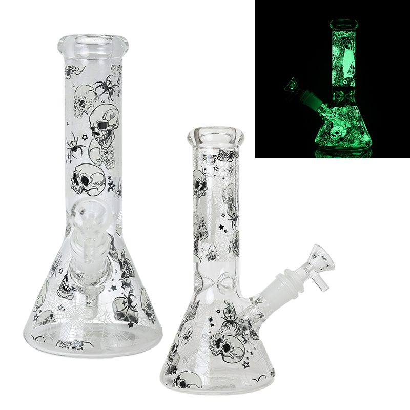 8″Glow In The Dark Glass bong – Assorted (CDGlOW-001-15)-Box of 15 Glass Bong Canadian Distributor