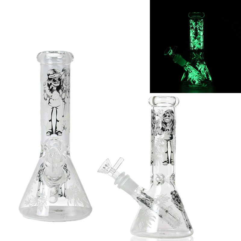 8″Glow In The Dark Glass bong – Assorted (CDGlOW-001-15)-Box of 15 Glass Bong Canadian Distributor