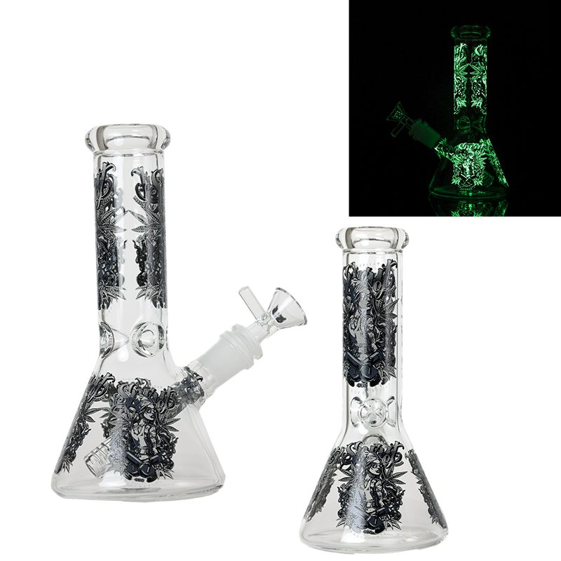 8″Glow In The Dark Glass bong – Assorted (CDGlOW-001-15)-Box of 15 Glass Bong Canadian Distributor