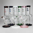 NG | 12" Zong Straight Bong – Colored Base & Slitted Downstem [G1103] Glass Bong High-End Brands Glass