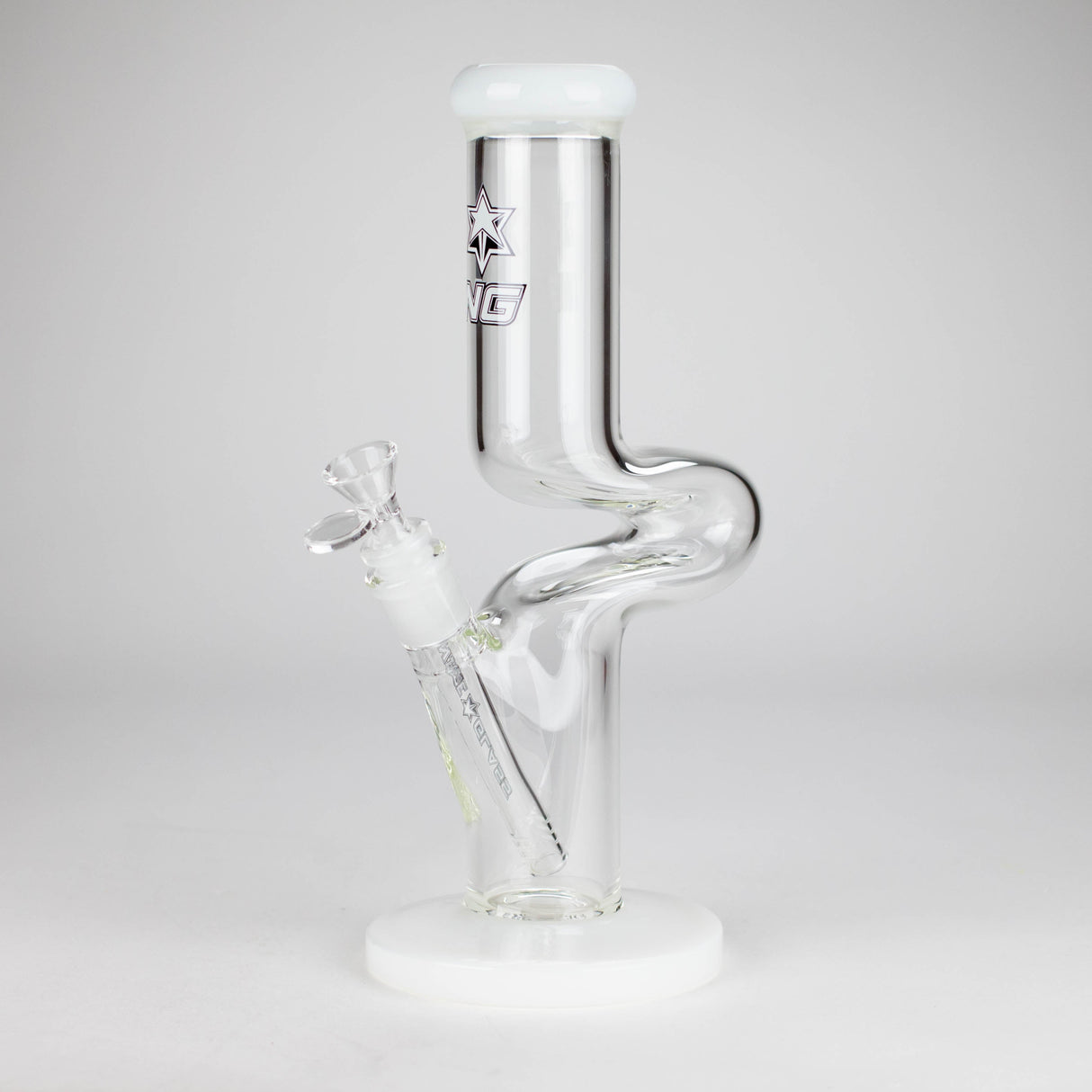 NG | 12" Zong Straight Bong – Colored Base & Slitted Downstem [G1103] Glass Bong High-End Brands Glass WHITE