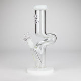 NG | 12" Zong Straight Bong – Colored Base & Slitted Downstem [G1103] Glass Bong High-End Brands Glass WHITE