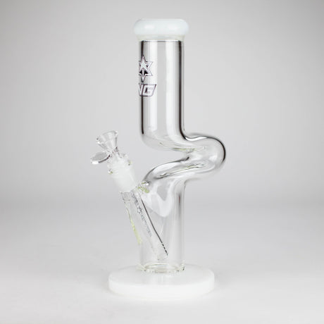 NG | 12" Zong Straight Bong – Colored Base & Slitted Downstem [G1103] Glass Bong High-End Brands Glass WHITE