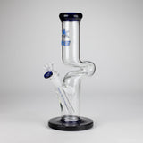 NG | 12" Zong Straight Bong – Colored Base & Slitted Downstem [G1103] Glass Bong High-End Brands Glass BLUE