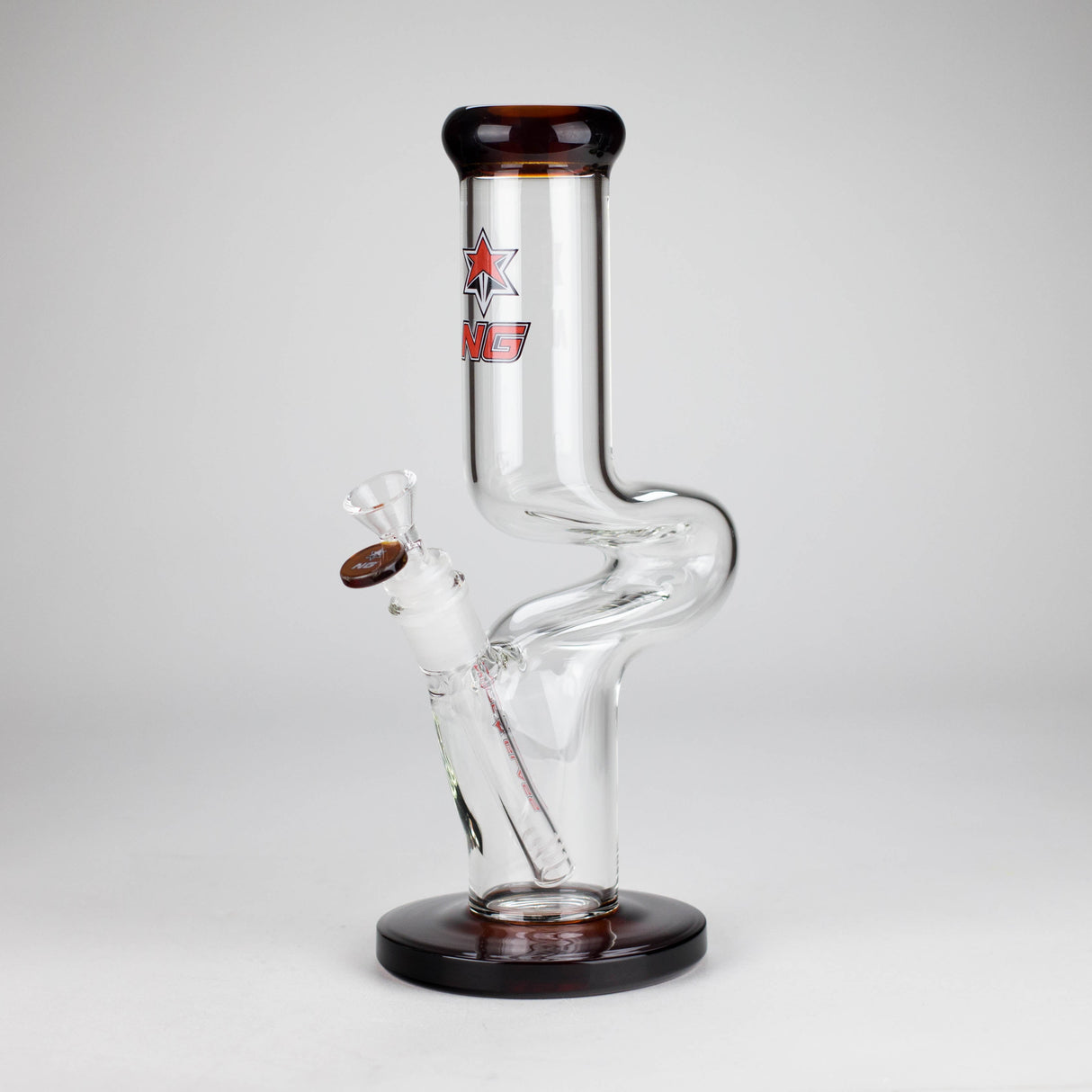 NG | 12" Zong Straight Bong – Colored Base & Slitted Downstem [G1103] Glass Bong High-End Brands Glass AMBER
