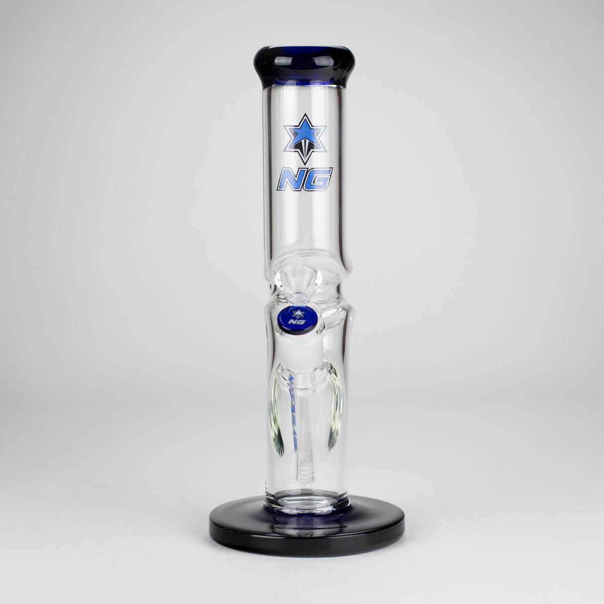 NG | 12" Zong Straight Bong – Colored Base & Slitted Downstem [G1103] Glass Bong High-End Brands Glass