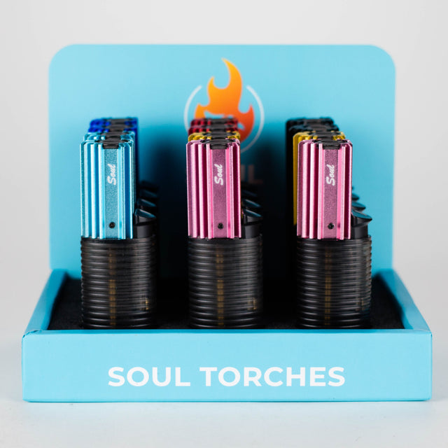 Soul Torches | Multi Color Torch lighter - 12 Count Display [1818] Torch Canadian Distributor