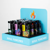 Soul Torches | Multi-Color Triple Jet Flame Torch Lighter with Cigar Punch – 12 Count Display [Model 1807] Torch Canadian Distributor