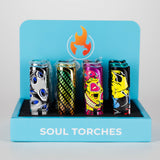 Soul Torch | Multi Color Torch lighter with Cigar Punch - 12 Count Display [1810] Torch Canadian Distributor