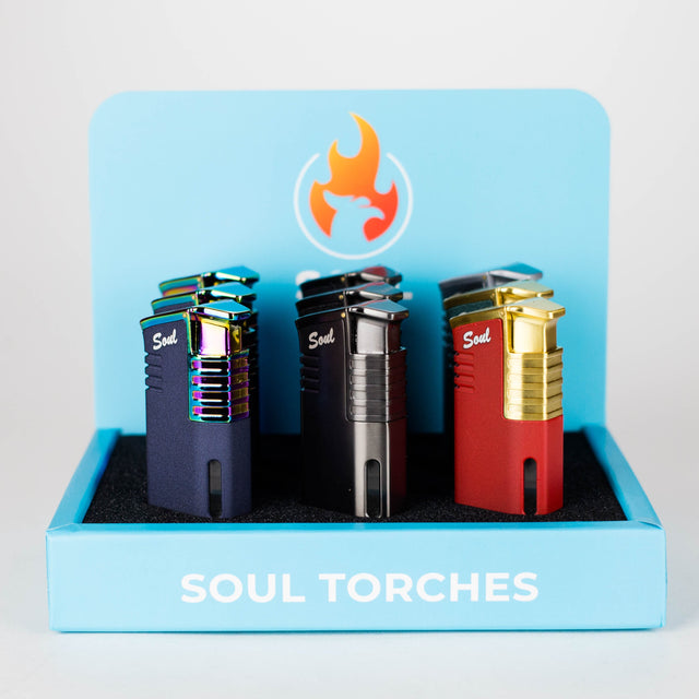 Soul Torches | Multi Color Torch lighter - 9 Count Display [1808] Torch Canadian Distributor