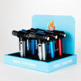 Soul Torches | Multi Color Torch Lighter – 6 Count Display [1804] | 4-Jet Flames Torch Canadian Distributor