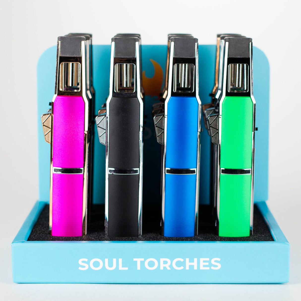 Soul Torches | Multi Color Torch lighter - 12 Count Display [1815] Torch Canadian Distributor