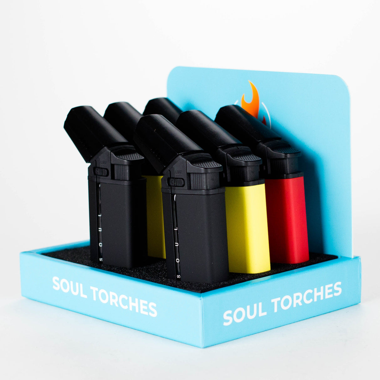 Soul Torches | Multi Color Torch lighter - 6 Count Display [1827] Torch Canadian Distributor