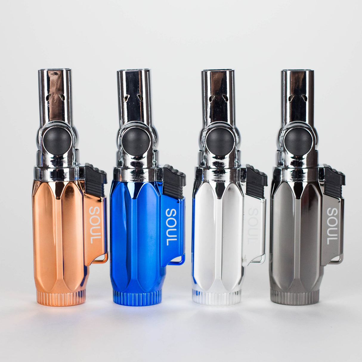 Soul Torch | 4 Jet Flames Torch Lighter – 12 Count Display [15169] | Rotatable Angle Nozzle Torch Canadian Distributor