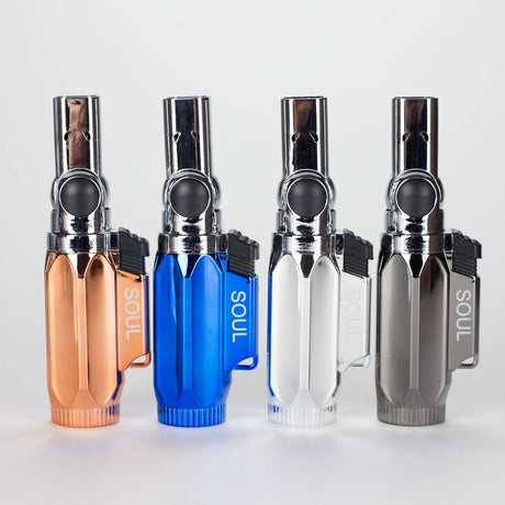 Soul Torch | 4 Jet Flames Torch Lighter – 12 Count Display [15169] | Rotatable Angle Nozzle Torch Canadian Distributor
