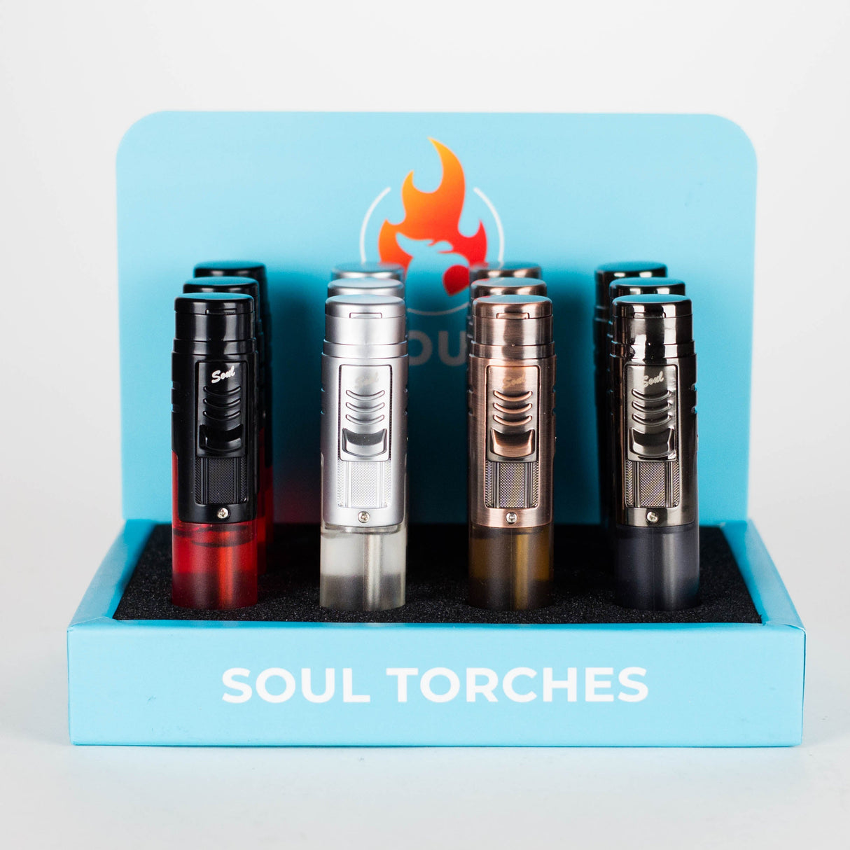 Soul Torches | Multi Color Torch lighter - 12 Count Display [1826] Torch Canadian Distributor