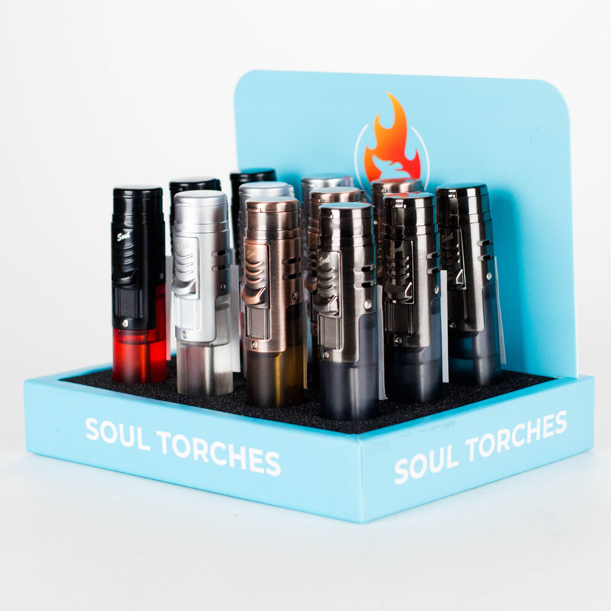 Soul Torches | Multi Color Torch lighter - 12 Count Display [1826] Torch Canadian Distributor