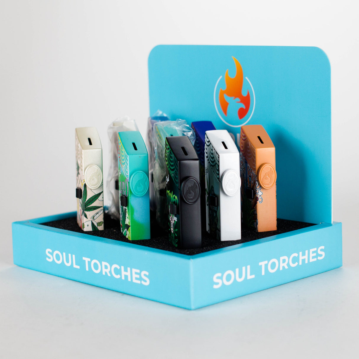 Soul Torches | Multi Color Torch lighter - 9 Count Display [1806] Torch Canadian Distributor
