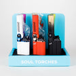 Soul Torch | Multi Color Torch Lighter – 9 Count Display [1809] | Rotating Angle Nozzle Torch Canadian Distributor