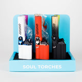 Soul Torch | Multi Color Torch Lighter – 9 Count Display [1809] | Rotating Angle Nozzle Torch Canadian Distributor