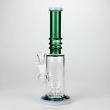 11" Colour Tube Glass Bong with Water Diffuser | 14mm Bowl Joint | Stemless Design Glass Bong Bongzie Smokes Green