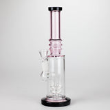 11" Colour Tube Glass Bong with Water Diffuser | 14mm Bowl Joint | Stemless Design Glass Bong Bongzie Smokes Pink