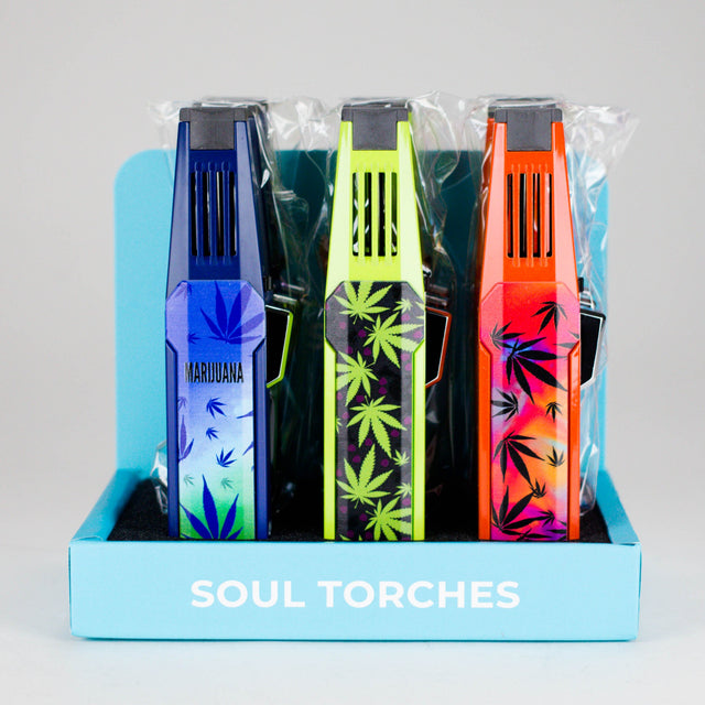 Soul Torches | Multi Color Torch lighter - 9 Count Display [1823] Torch Canadian Distributor