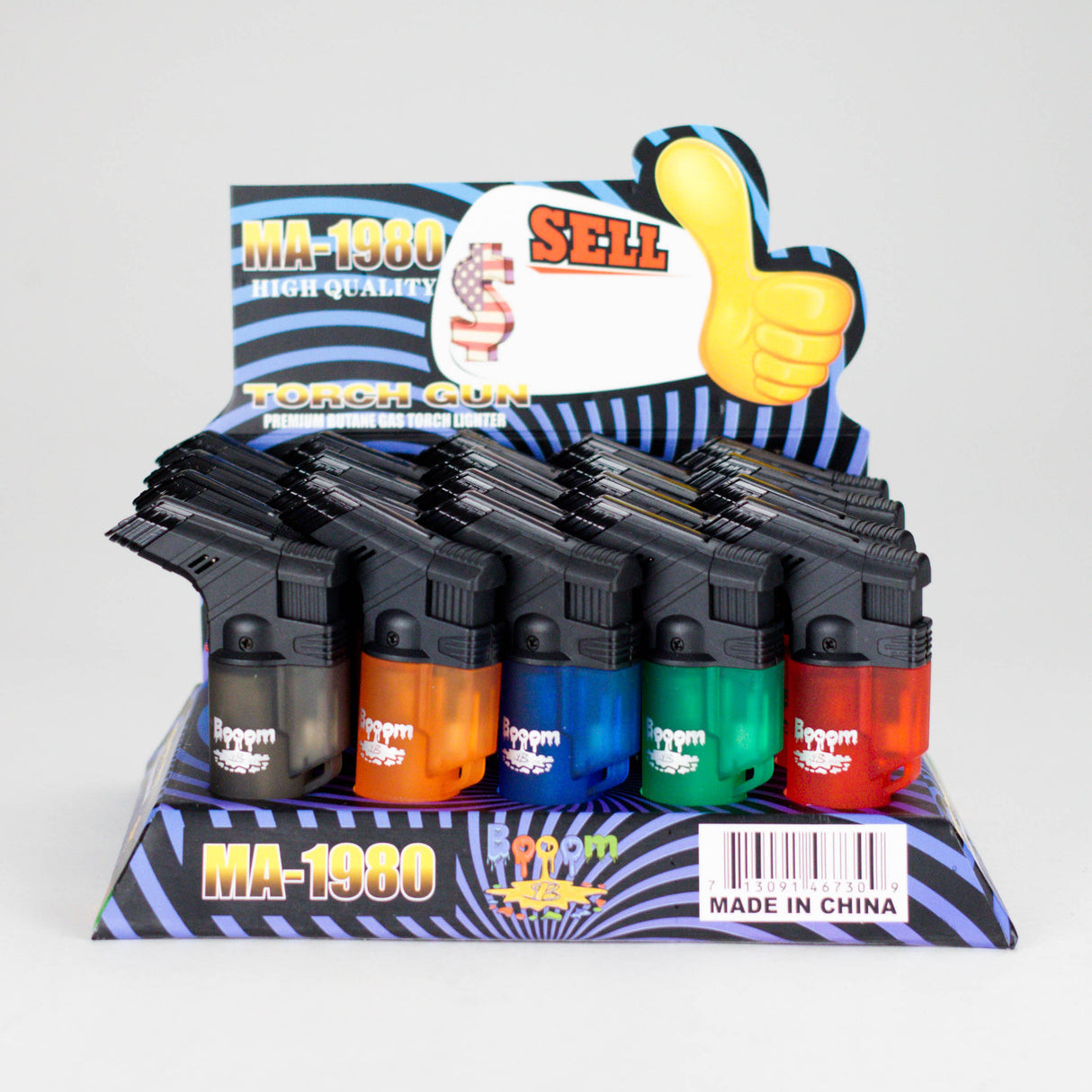 BOOOM | Refillable Mini Torch Lighter Rupper [MA-1980] – 20 Count Display Torch Canadian Distributor