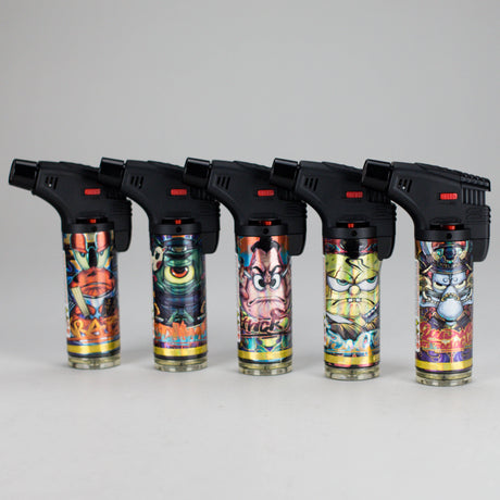 BOOOM | Refillable Torch Lighter [YO-1027] – 15 Count Display Torch Canadian Distributor Cartoon (Design I)